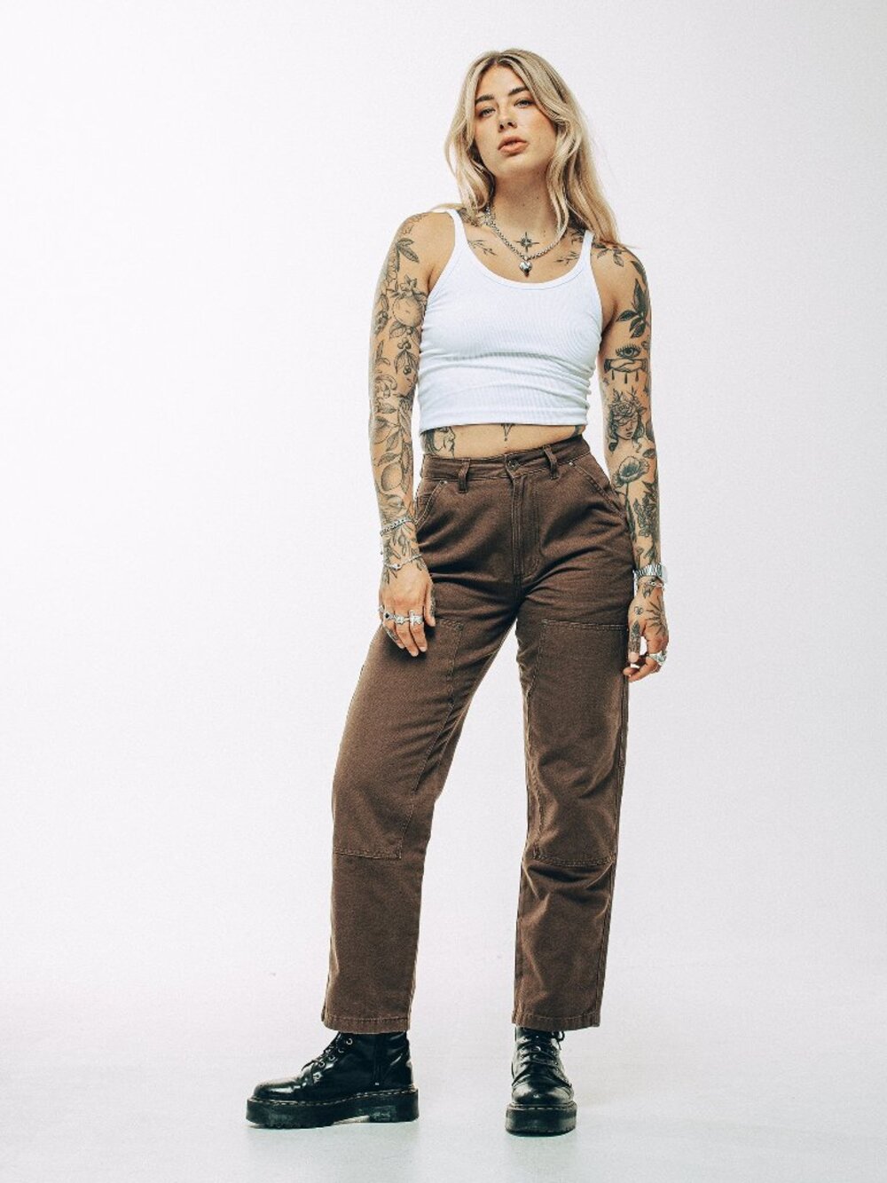 P&Co Albion Carpenter Pant in Brown Caribou